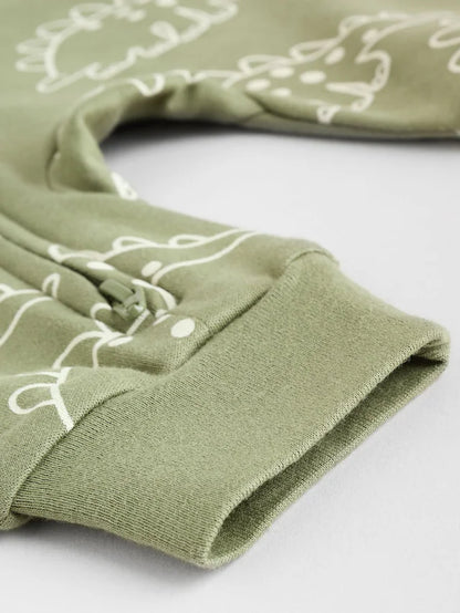 |BabyBoy| Macacão Sem Pés Com Zíper Bidirecional Azul/Verde Para Bebês, Pacote com 5 (0 meses a 3 anos)