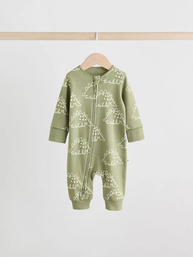 |BabyBoy| Macacão Sem Pés Com Zíper Bidirecional Azul/Verde Para Bebês, Pacote com 5 (0 meses a 3 anos)