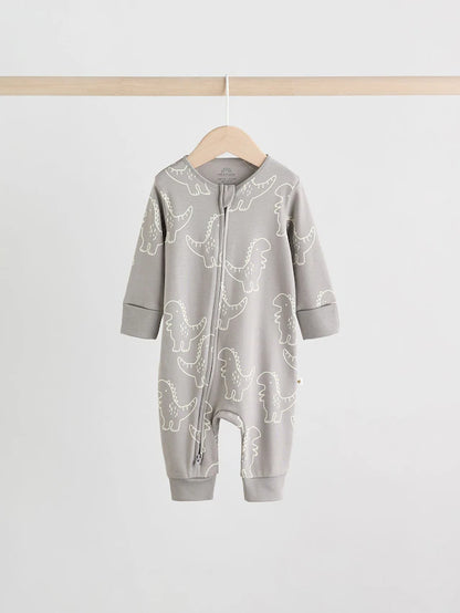 |BabyBoy| Macacão Sem Pés Com Zíper Bidirecional Azul/Verde Para Bebês, Pacote com 5 (0 meses a 3 anos)