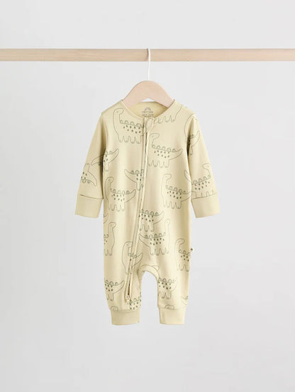 |BabyBoy| Macacão Sem Pés Com Zíper Bidirecional Azul/Verde Para Bebês, Pacote com 5 (0 meses a 3 anos)