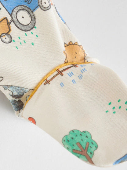 |BabyGirl| Pacote Com 3 Macacões Bordados Azuis Para Bebês (0 a 2 anos)