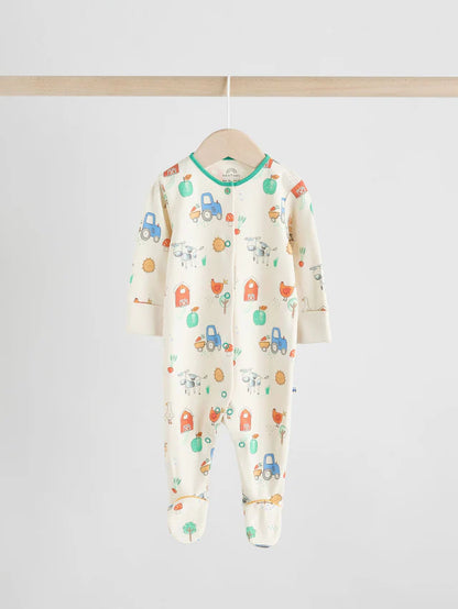 |BabyGirl| Pacote Com 3 Macacões Bordados Azuis Para Bebês (0 a 2 anos)