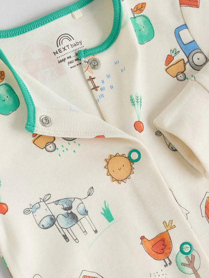 |BabyGirl| Pacote Com 3 Macacões Bordados Azuis Para Bebês (0 a 2 anos)