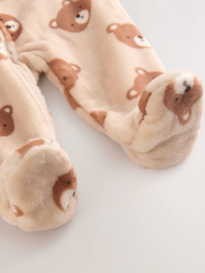 |BabyBoy| Macacão De Dormir De Lã Brown Bear Para Bebê