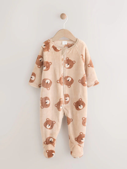 |BabyBoy| Macacão De Dormir De Lã Brown Bear Para Bebê