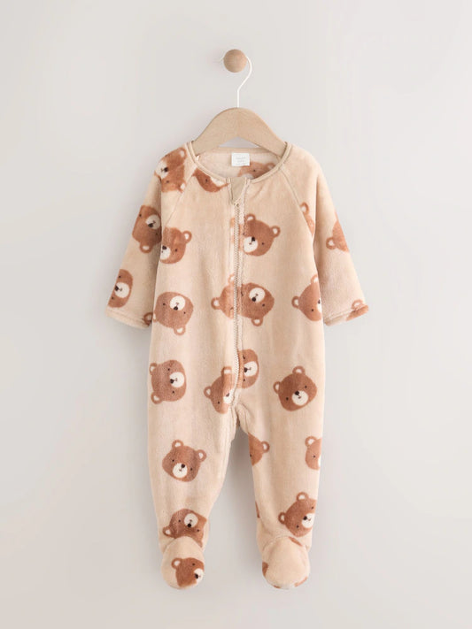 |BabyBoy| Macacão De Dormir De Lã Brown Bear Para Bebê