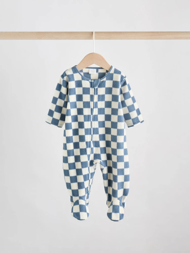 |BabyBoy| Pacote Com 2 Macacões De Dormir Com Zíper Bidirecional De Microfibra Blue Baby