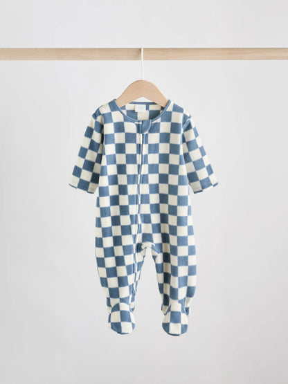 |BabyBoy| Pacote Com 2 Macacões De Dormir Com Zíper Bidirecional De Microfibra Blue Baby