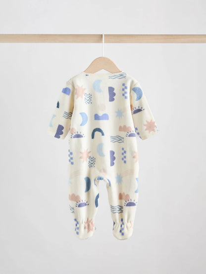 |BabyBoy| Pacote Com 2 Macacões De Dormir Com Zíper Bidirecional De Microfibra Blue Baby