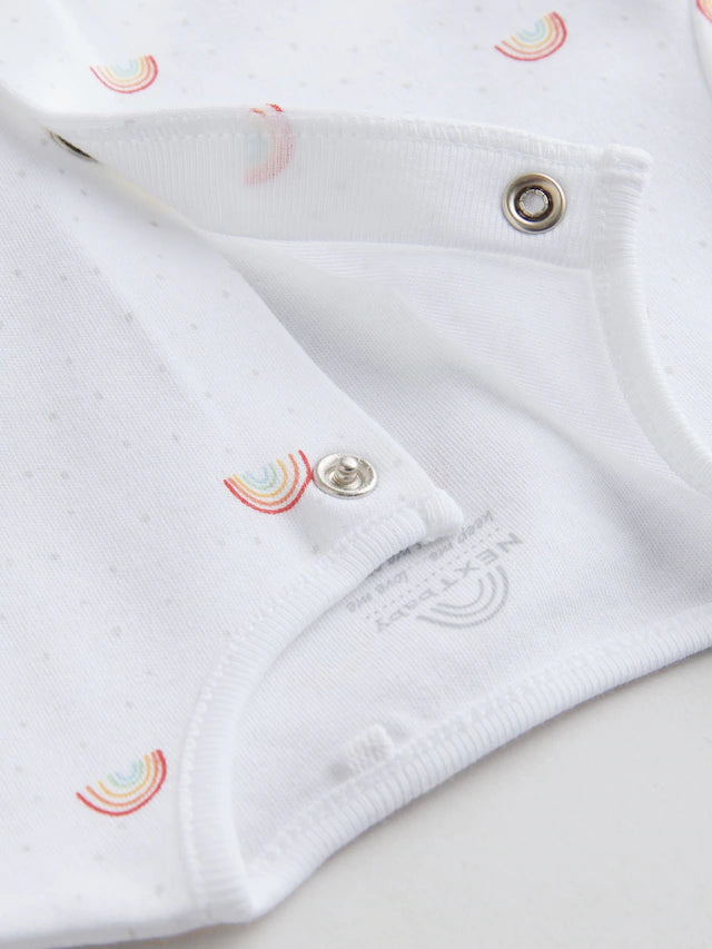 |BabyBoy| Pacote Com 7 Macacões De Dormir Brancos Para Bebês, Pacote com 4 (0-2 anos)