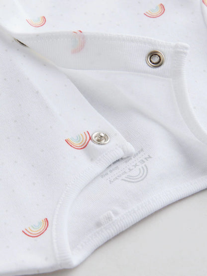 |BabyBoy| Pacote Com 7 Macacões De Dormir Brancos Para Bebês, Pacote com 4 (0-2 anos)