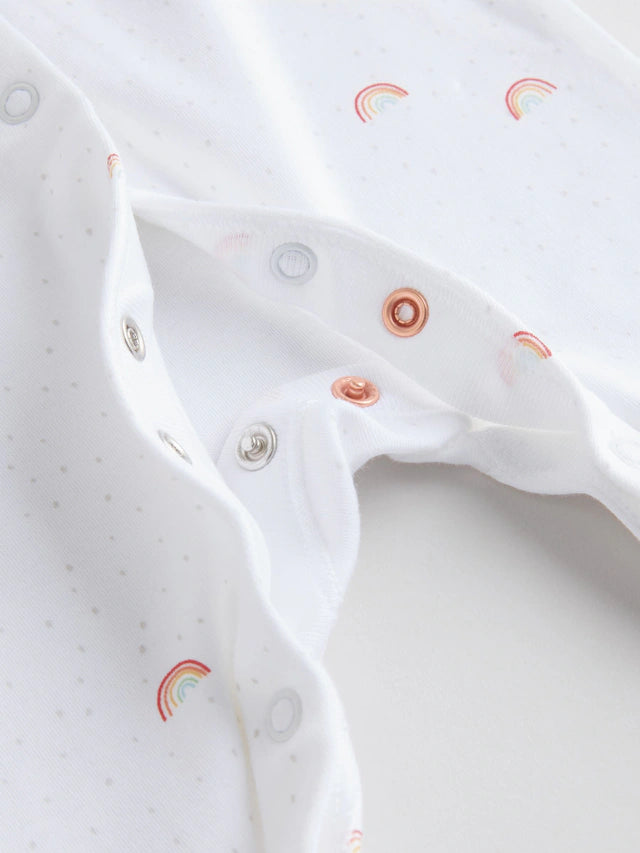 |BabyBoy| Pacote Com 7 Macacões De Dormir Brancos Para Bebês, Pacote com 4 (0-2 anos)