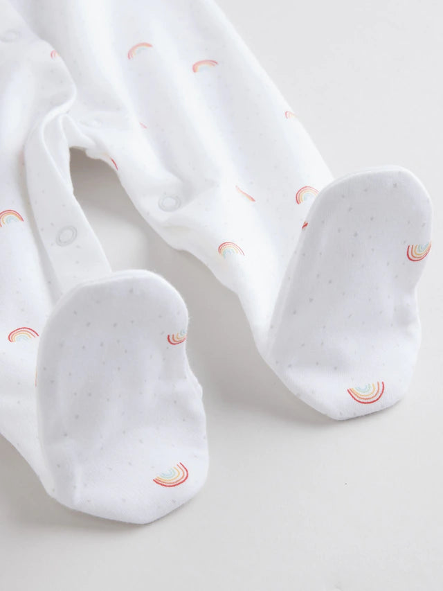 |BabyBoy| Pacote Com 7 Macacões De Dormir Brancos Para Bebês, Pacote com 4 (0-2 anos)