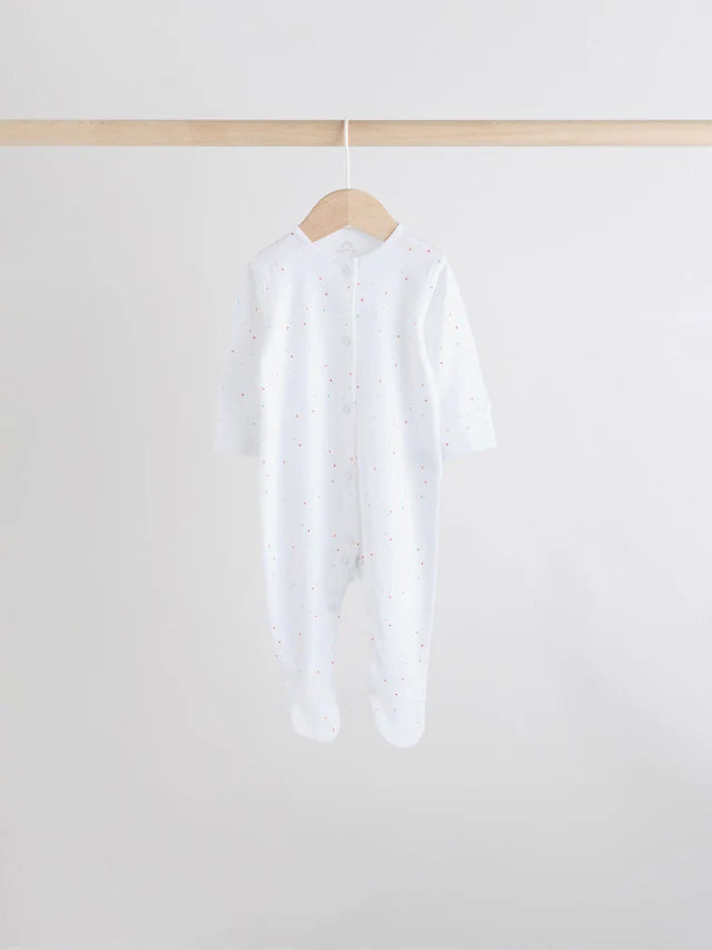 |BabyBoy| Pacote Com 7 Macacões De Dormir Brancos Para Bebês, Pacote com 4 (0-2 anos)