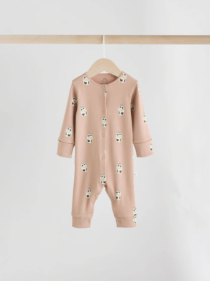 |BabyGirl| Pacote Com 3 Macacões Sem Pés Para Bebês Neutral Croissant Breakfast (0 meses a 3 anos)