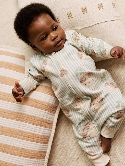 |BabyGirl| Macacão Sem Pés Com Zíper Bidirecional Cream Baby, Pacote Com 3 (0 meses a 3 anos)