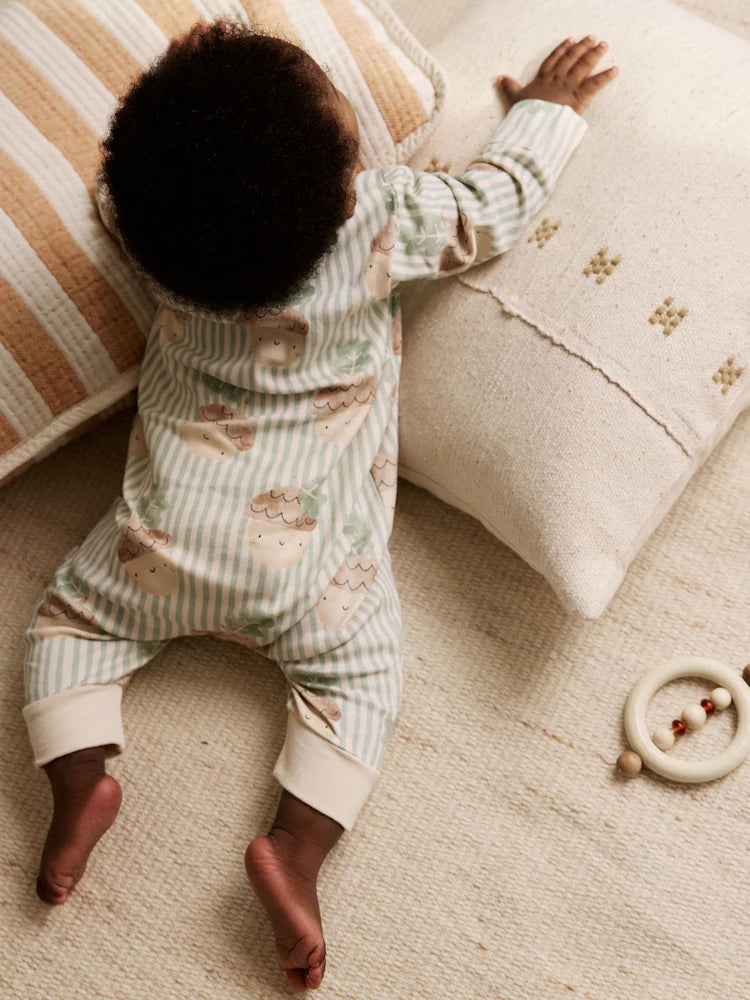 |BabyBoy| Macacão Sem Pés Com Zíper Bidirecional Cream Baby, Pacote com 3 (0 meses a 3 anos)