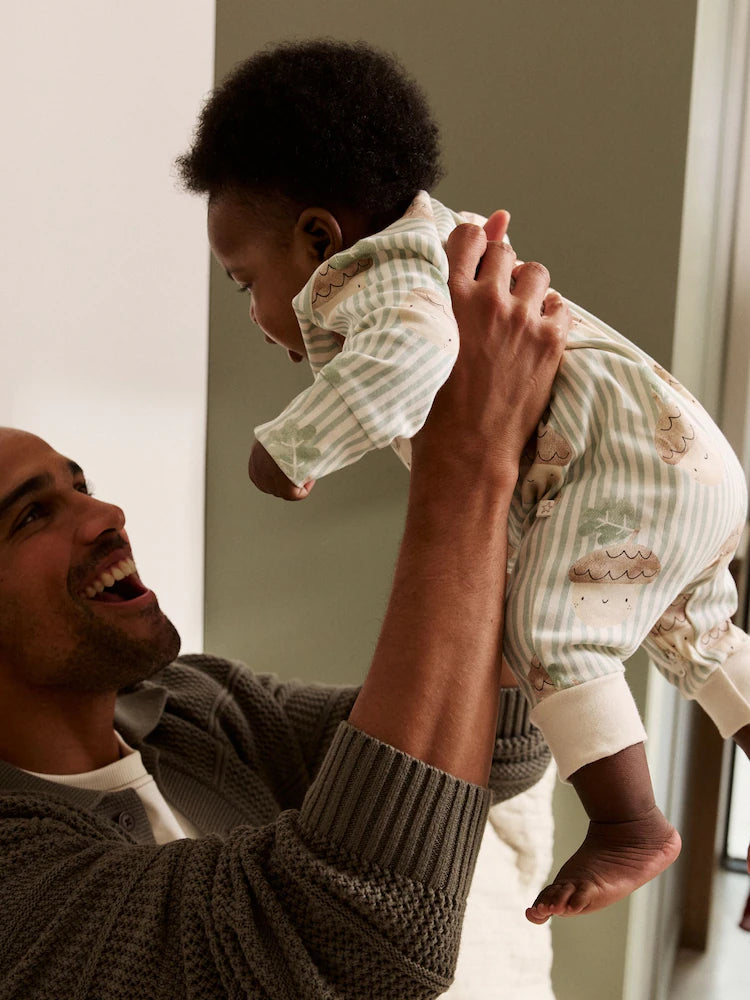 |BabyBoy| Macacão Sem Pés Com Zíper Bidirecional Cream Baby, Pacote com 3 (0 meses a 3 anos)