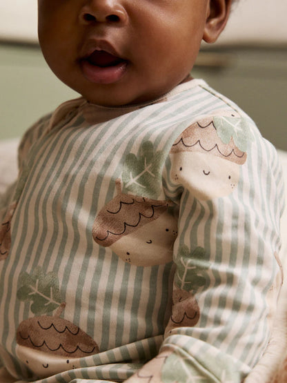 |BabyBoy| Macacão Sem Pés Com Zíper Bidirecional Cream Baby, Pacote com 3 (0 meses a 3 anos)