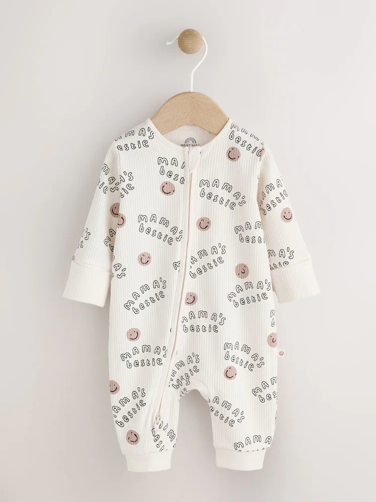 |BabyBoy| Macacão Sem Pés Cream Baby Family Com Zíper Bidirecional (0-18 meses)