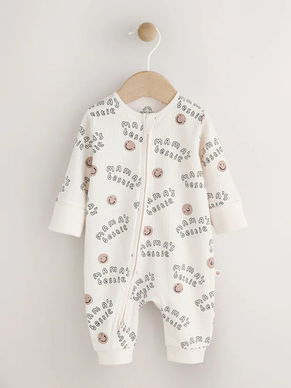 |BabyBoy| Macacão Sem Pés Cream Baby Family Com Zíper Bidirecional (0-18 meses)