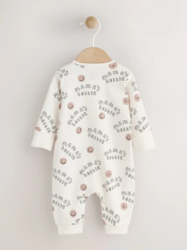 |BabyBoy| Macacão Sem Pés Cream Baby Family Com Zíper Bidirecional (0-18 meses)