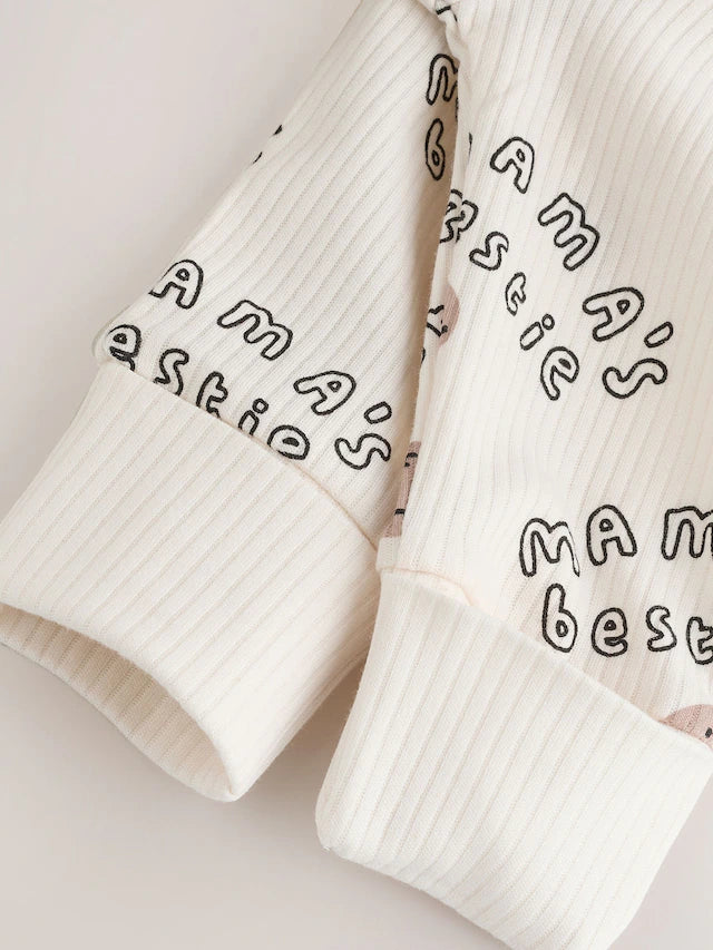 |BabyBoy| Macacão Sem Pés Cream Baby Family Com Zíper Bidirecional (0-18 meses)