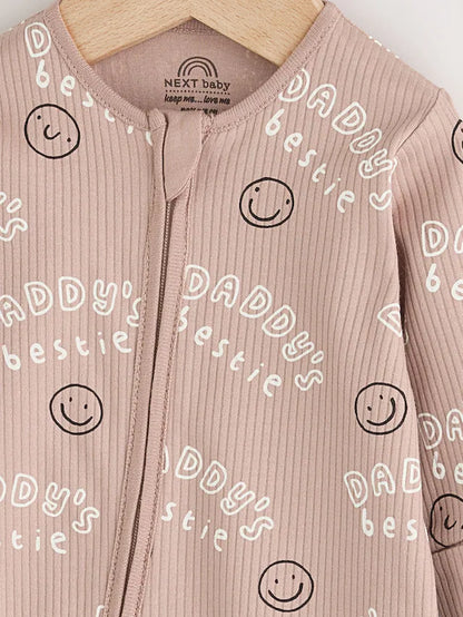 |BabyBoy| Macacão De Dormir Sem Pé Com Zíper Bidirecional Para Bebês Da Família Brown (0-18 meses)