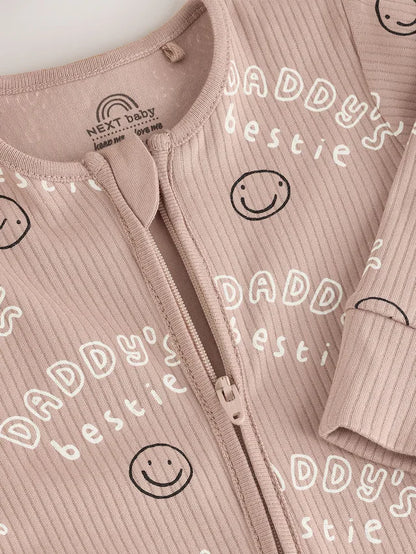 |BabyBoy| Macacão De Dormir Sem Pé Com Zíper Bidirecional Para Bebês Da Família Brown (0-18 meses)