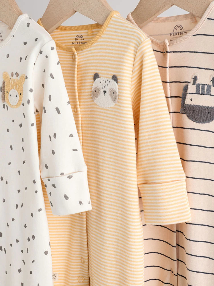 |BabyBoy| Pacote Com 3 Macacões Neutros Para Bebês Sem Pés (0 meses a 3 anos)