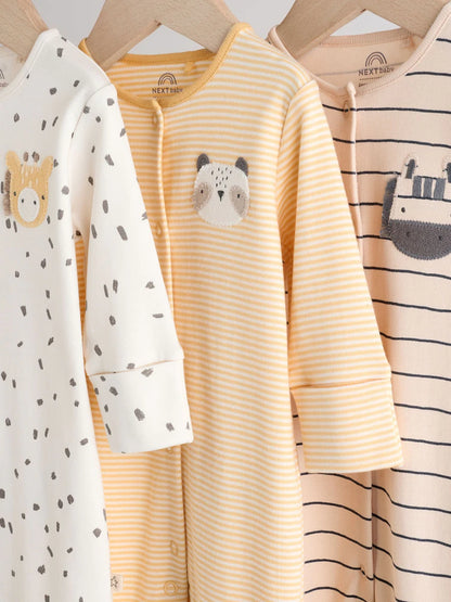 |BabyBoy| Pacote Com 3 Macacões Neutros Para Bebês Sem Pés (0 meses a 3 anos)