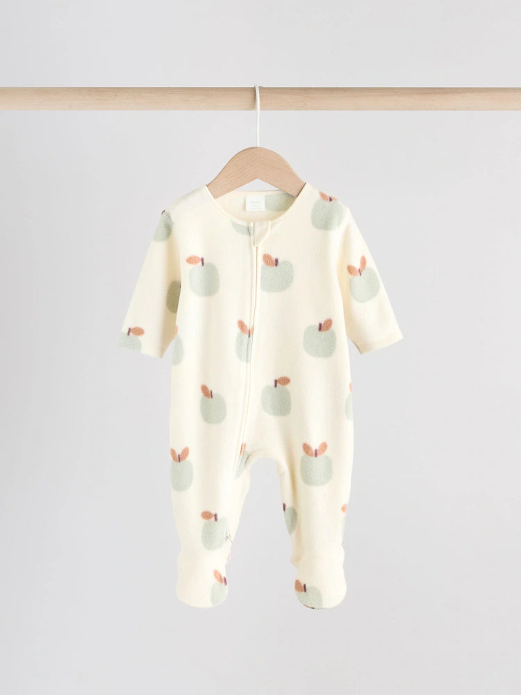 |BabyBoy| Macacão De Microfibra Sage Green Baby Com Zíper Bidirecional, Pacote com 2