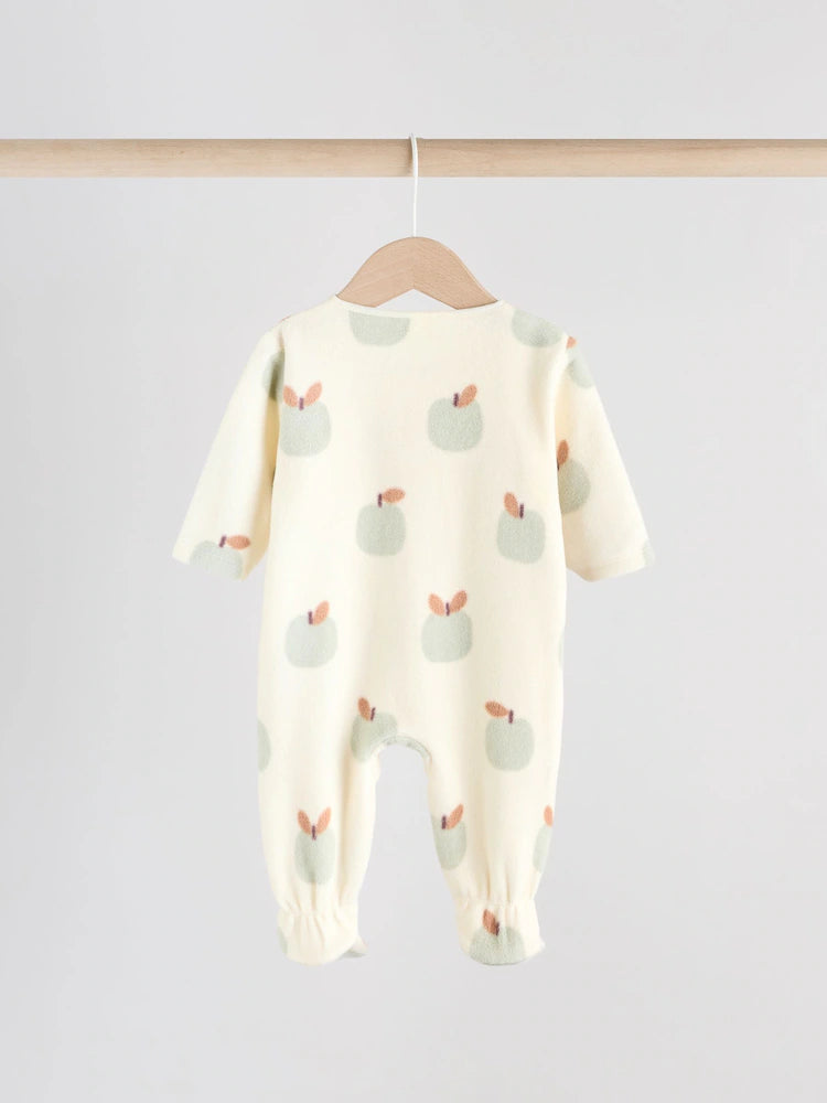 |BabyBoy| Macacão De Microfibra Sage Green Baby Com Zíper Bidirecional, Pacote com 2