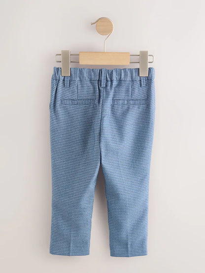 |Boy| Calças Inteligentes Xadrez Azul (3 meses a 7 anos)