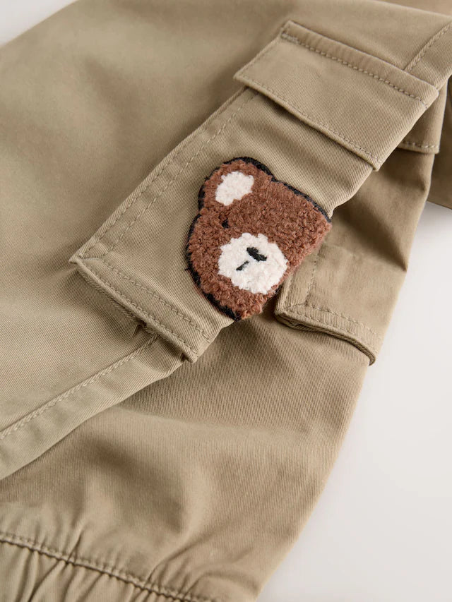 |Boy| Calça Cargo Marrom Bege Bear (3 meses a 7 anos)