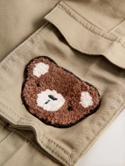 |Boy| Calça Cargo Marrom Bege Bear (3 meses a 7 anos)
