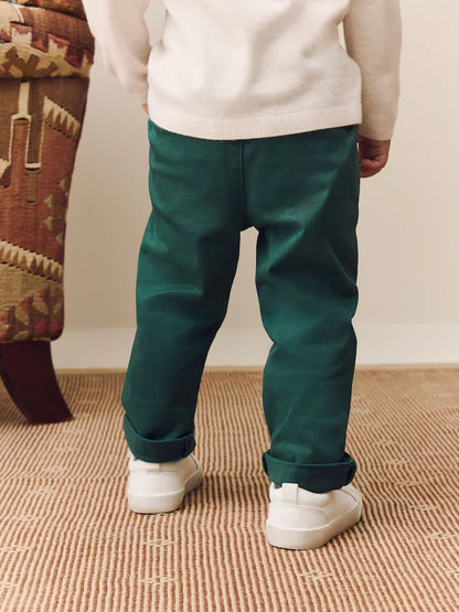 |Boy| Calça Chino Elástica Verde (3 meses a 7 anos)