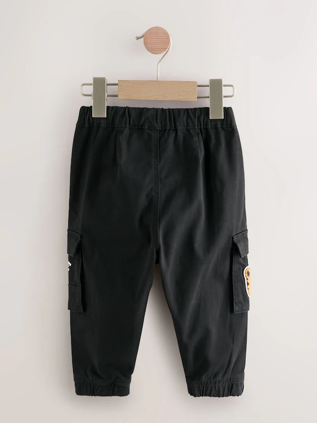 |Boy| Calça Cargo Preta Universitária (3 meses a 7 anos)