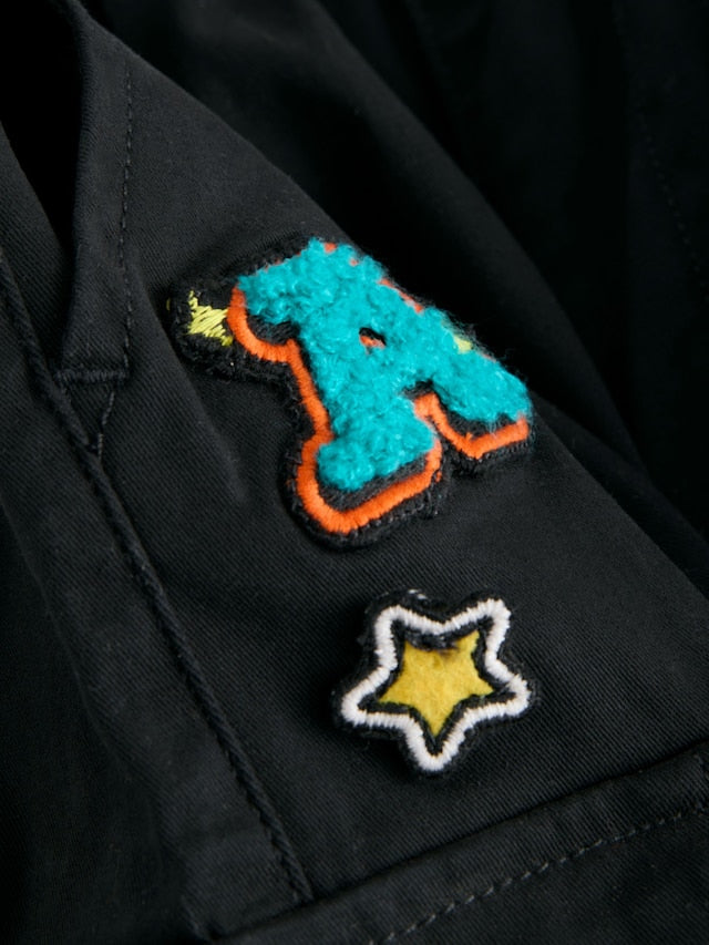 |Boy| Calça Cargo Preta Universitária (3 meses a 7 anos)