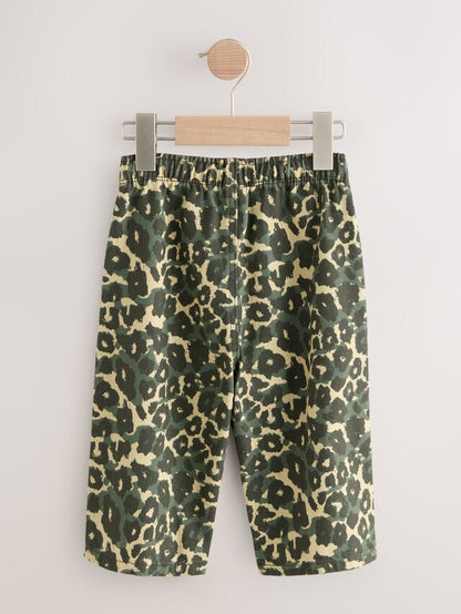 |Boy| Calça Larga Com Estampa De Leopardo Verde (3 meses a 7 anos)