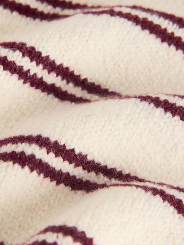 |Girl| Blusa Com Gola Listrada Crua (3 meses a 7 anos)