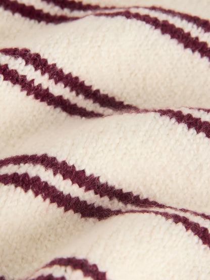 |Girl| Blusa Com Gola Listrada Crua (3 meses a 7 anos)