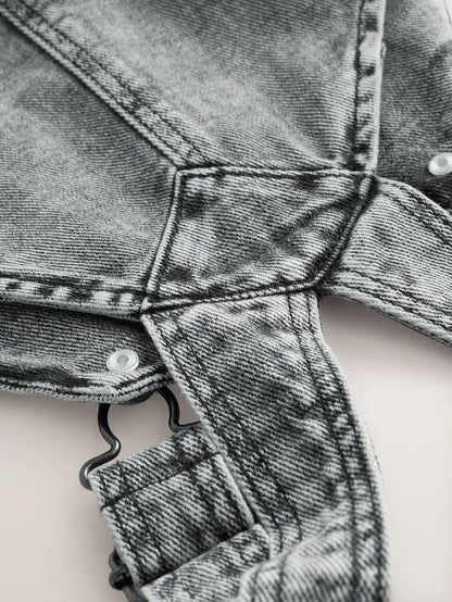 |Boy| Macacão Jeans Cinza (3 meses a 7 anos)