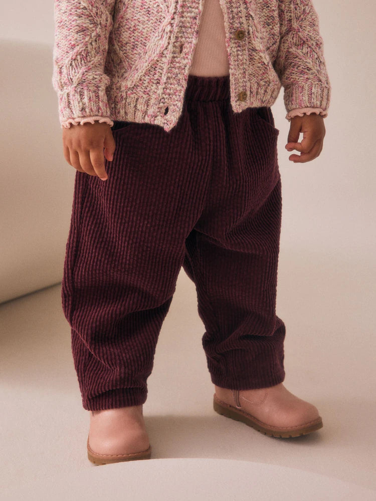 |Girl| Calças De Veludo Roxo Ameixa (3 meses a 7 anos)