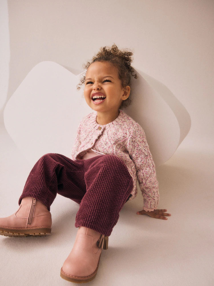 |Girl| Calças De Veludo Roxo Ameixa (3 meses a 7 anos)