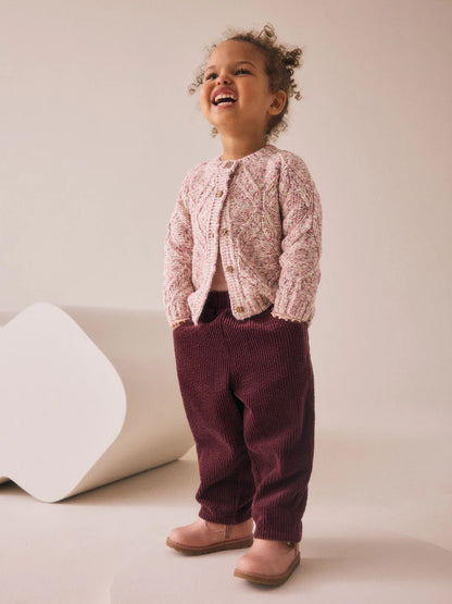 |Girl| Calças De Veludo Roxo Ameixa (3 meses a 7 anos)