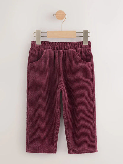 |Girl| Calças De Veludo Roxo Ameixa (3 meses a 7 anos)