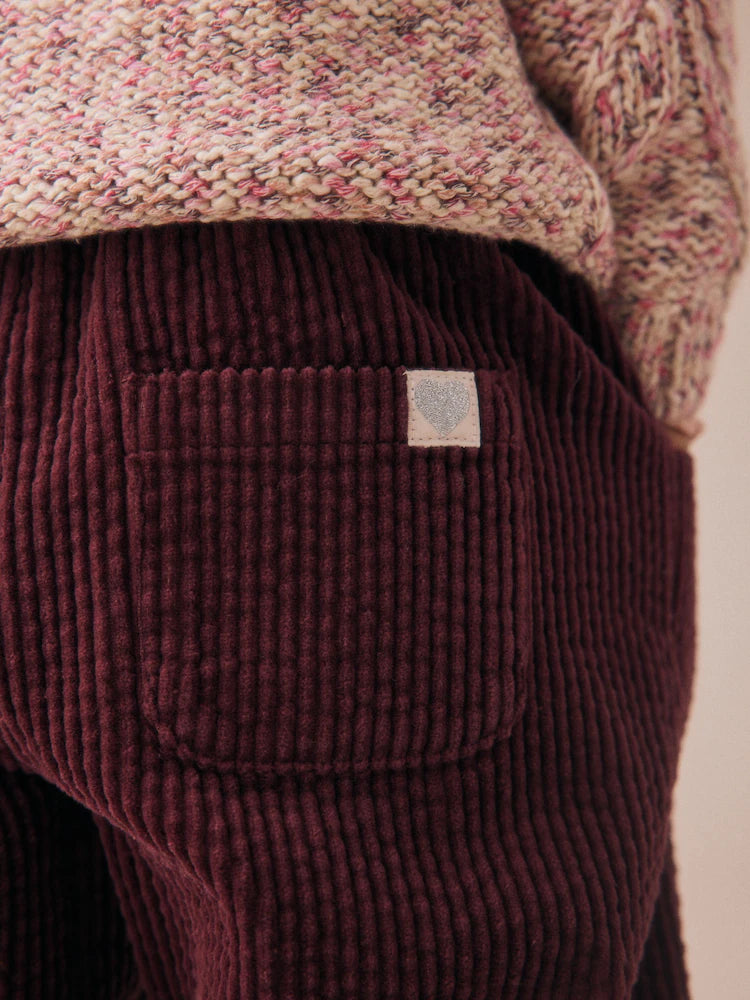 |Girl| Calças De Veludo Roxo Ameixa (3 meses a 7 anos)