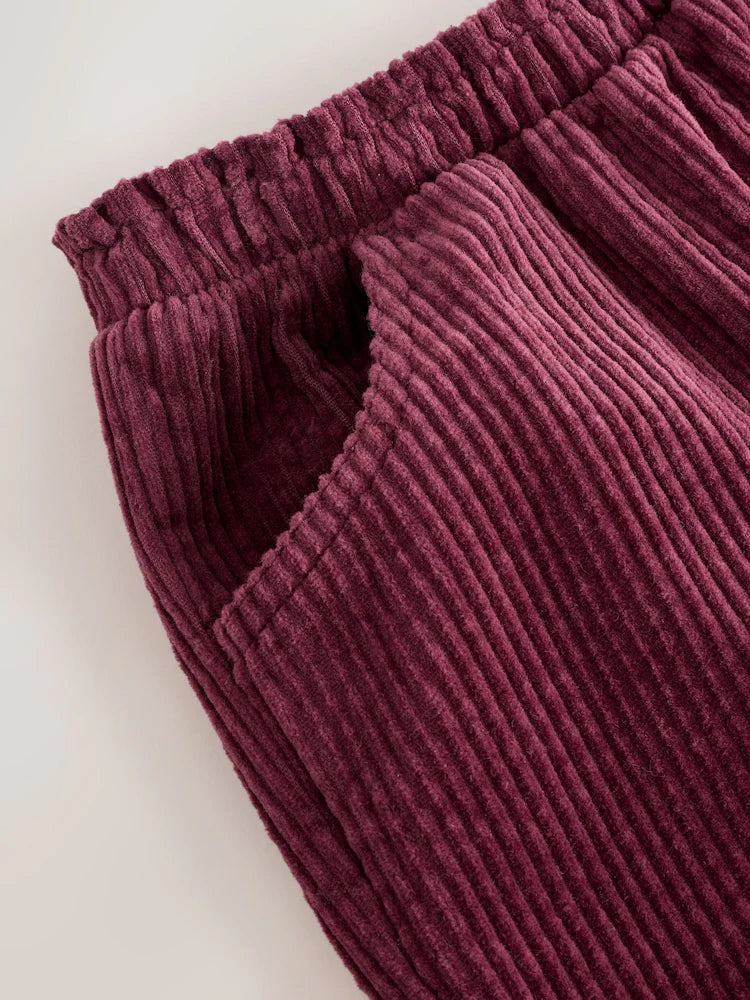 |Girl| Calças De Veludo Roxo Ameixa (3 meses a 7 anos)