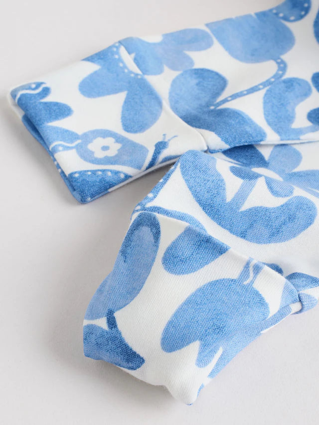 |BabyGirl| Macacão De Dormir Sem Pé Para Bebê, Azul, 100% Algodão, Com Zíper Bidirecional, pacote com 3 (0 meses a 3 anos)